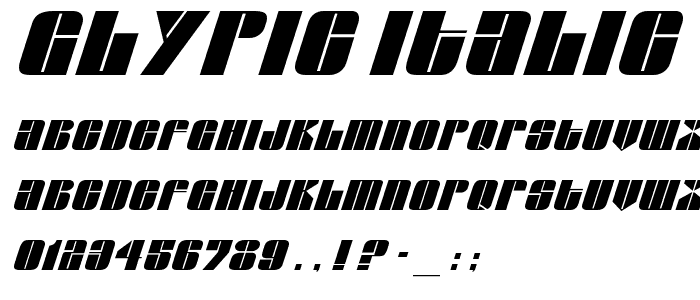 Glypic Italic font